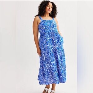 Sonoma cotton new without tag Blue and White Floral Maxi Dress